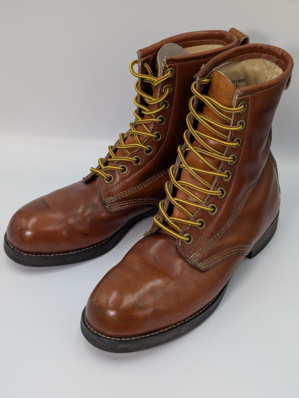 Vintage Knapp Co. Leather Work Boots 1970/80 Structured Toe Americana 10 US
